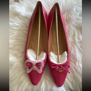 COACH Annabel leather ballet flat hot pink size 10